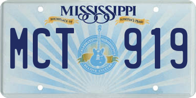 MS license plate MCT919