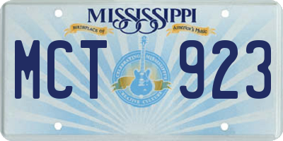 MS license plate MCT923