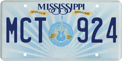 MS license plate MCT924