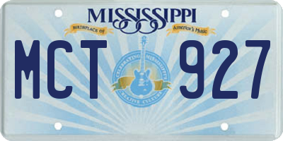 MS license plate MCT927