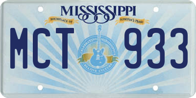 MS license plate MCT933