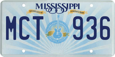 MS license plate MCT936