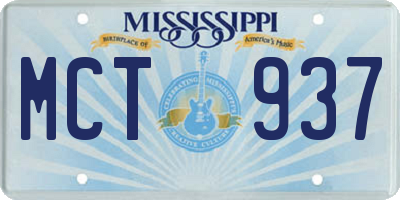 MS license plate MCT937