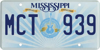 MS license plate MCT939