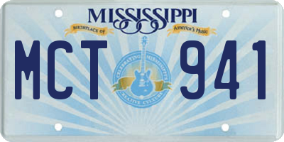 MS license plate MCT941