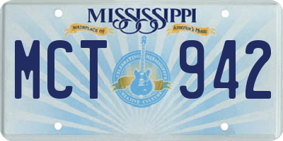 MS license plate MCT942