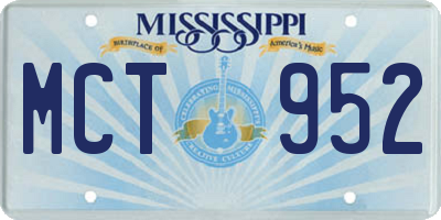 MS license plate MCT952