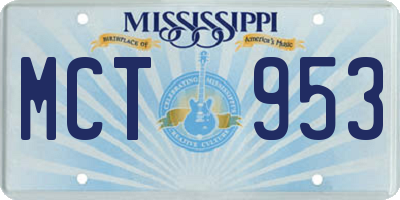 MS license plate MCT953