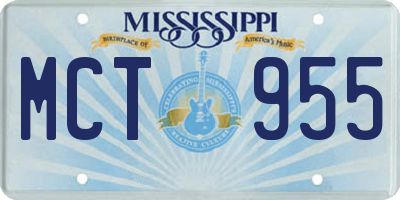 MS license plate MCT955