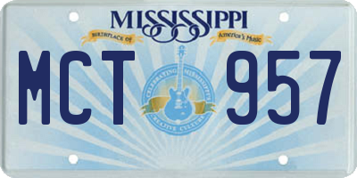 MS license plate MCT957