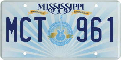 MS license plate MCT961
