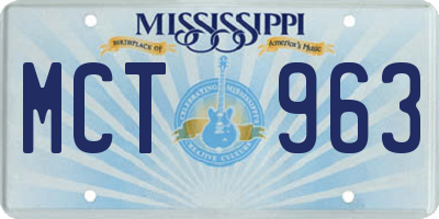 MS license plate MCT963