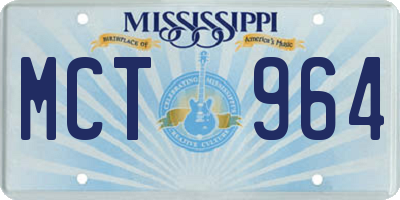 MS license plate MCT964
