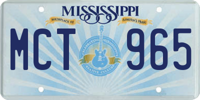 MS license plate MCT965