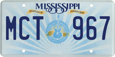 MS license plate MCT967
