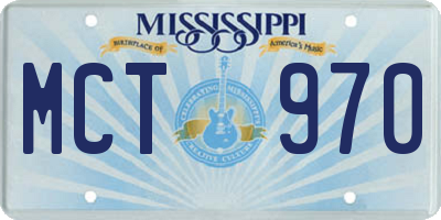 MS license plate MCT970