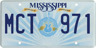 MS license plate MCT971