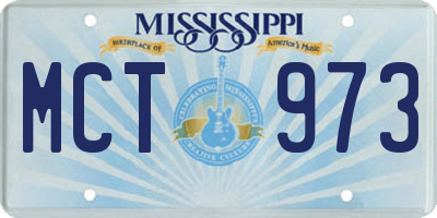 MS license plate MCT973