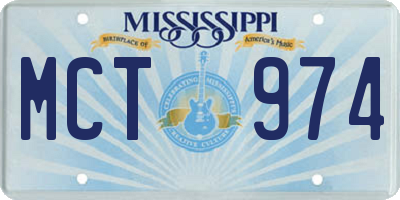 MS license plate MCT974