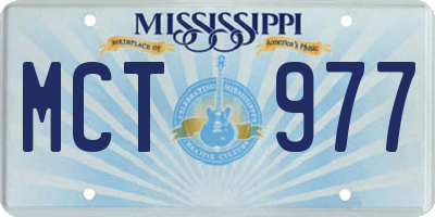 MS license plate MCT977