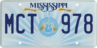 MS license plate MCT978