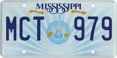 MS license plate MCT979