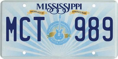 MS license plate MCT989