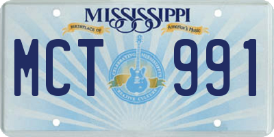 MS license plate MCT991
