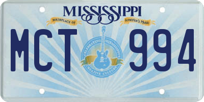MS license plate MCT994