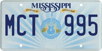MS license plate MCT995