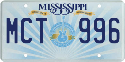 MS license plate MCT996