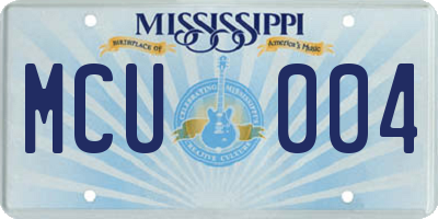 MS license plate MCU004