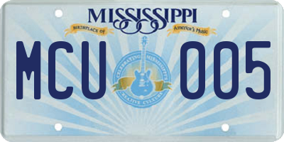 MS license plate MCU005