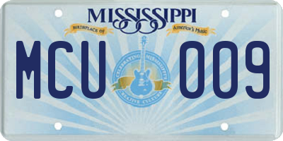 MS license plate MCU009