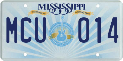 MS license plate MCU014