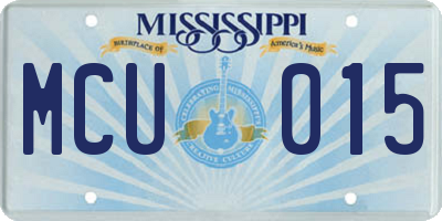 MS license plate MCU015