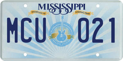 MS license plate MCU021