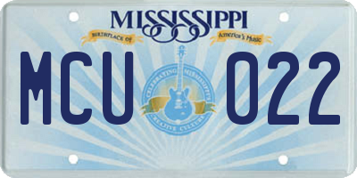MS license plate MCU022