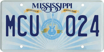MS license plate MCU024