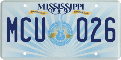 MS license plate MCU026
