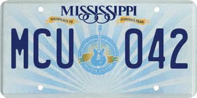 MS license plate MCU042