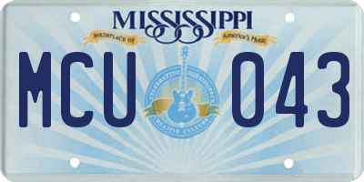 MS license plate MCU043