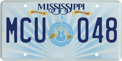 MS license plate MCU048