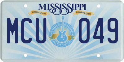 MS license plate MCU049