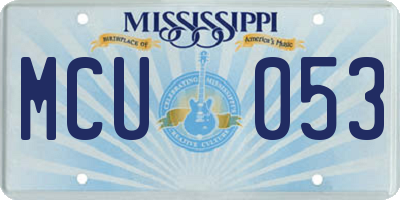MS license plate MCU053