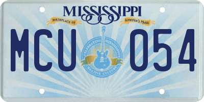 MS license plate MCU054