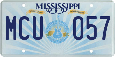 MS license plate MCU057