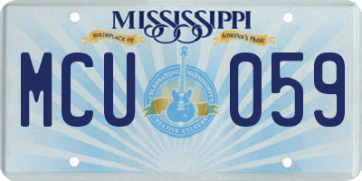 MS license plate MCU059
