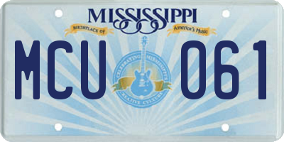 MS license plate MCU061