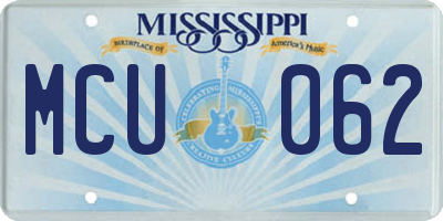MS license plate MCU062